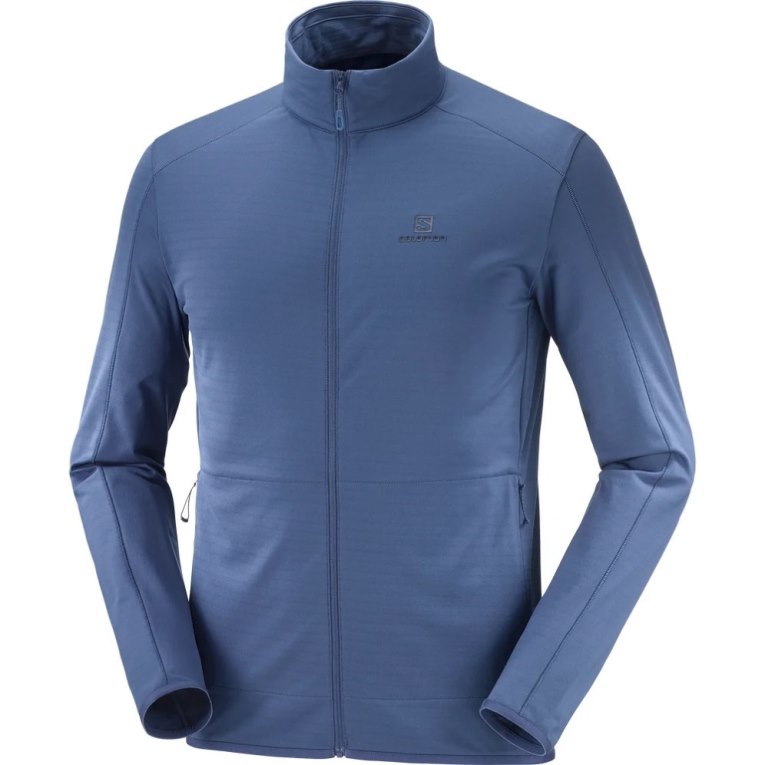 Chaquetas Salomon Essential Lightwarm Full Zip Hombre Azul Marino | MX BMXZ927